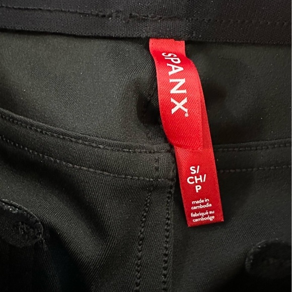 Spanx Faux Vegan Leather Slim Straight Pants in Luxe Black Sz Small 20528R - Picture 9 of 13